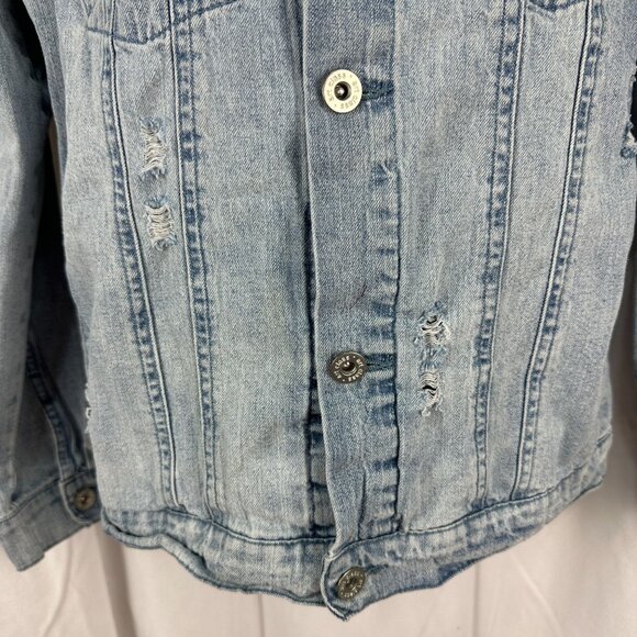 Art Class Denim Jacket For Kids Large 10/12 Distressed Button-Up Design - Picture 3 of 6